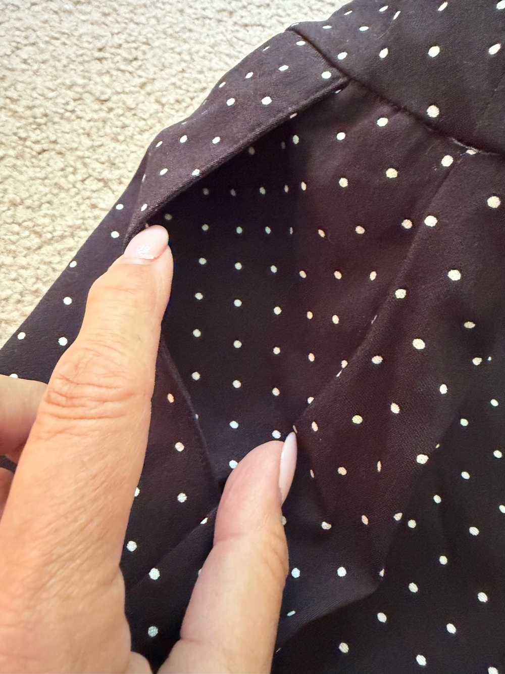 Zac & Rachel Woman 16W Black White Polka Dot Pull On Stretch Skort Pockets EUC - Picture 8 of 8